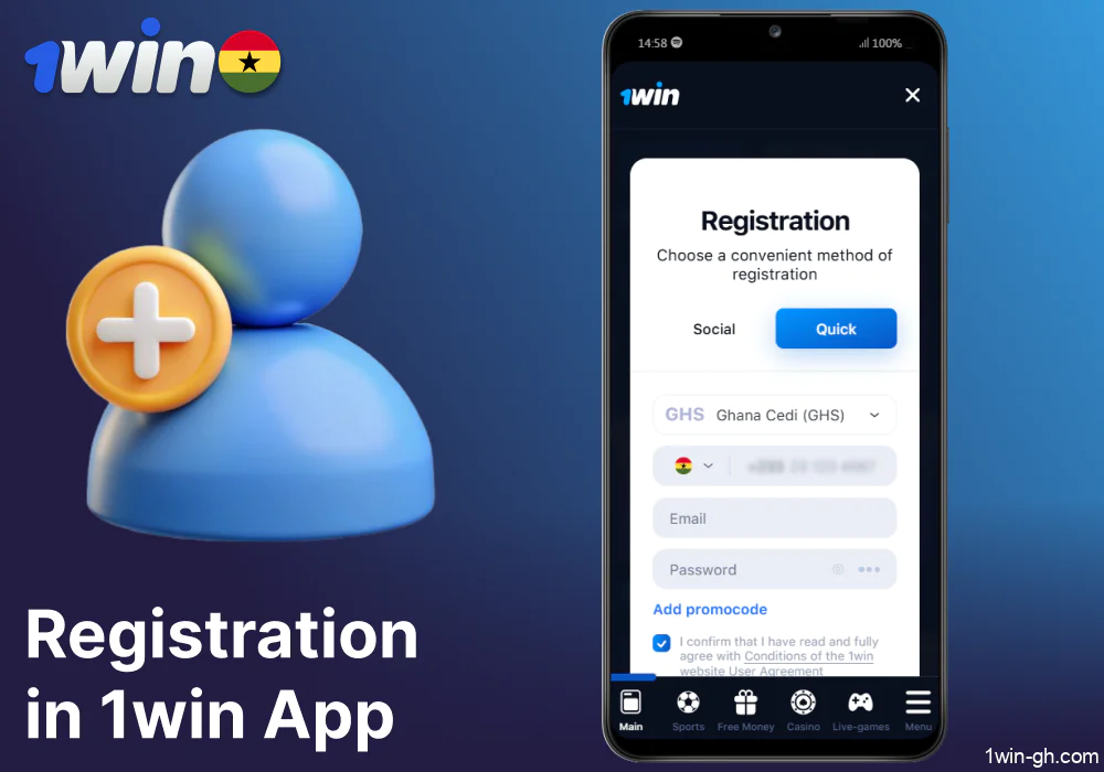 Guide on 1win app registration for players from Ghana