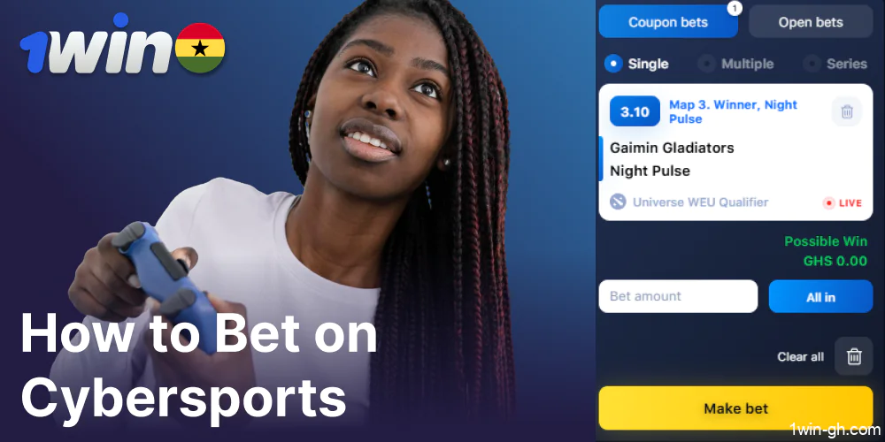 Guide on bettinng on cybersports on 1win for players from Ghana